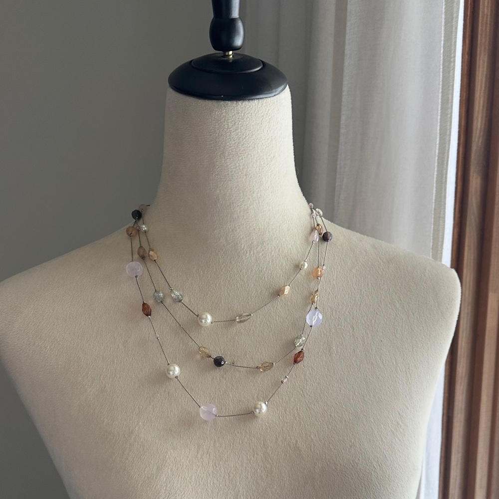 Lia Sophia Barely There Invisible Wire Multi-Bead Necklace